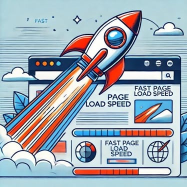 a rocket taking off to represent fast page load speed