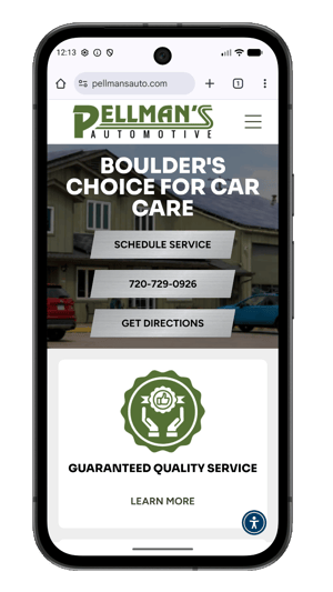 Pellman's Website on Phone