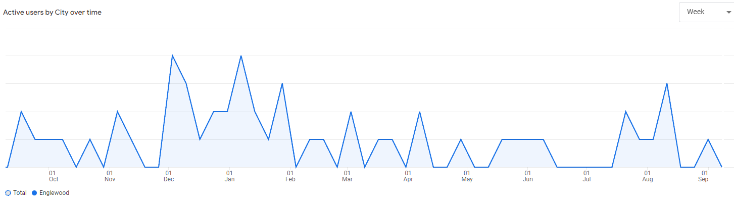 chart showing website visitors from englewood