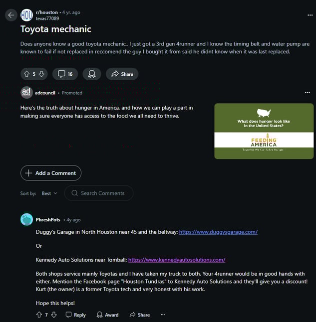 reddit-toyota-repair-shop-post