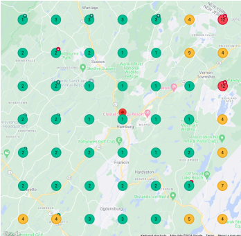 screenshot of the SEERush Map Rank Tracker Heatmap